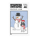 English Springer Spaniel and Snowman postage