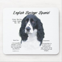 English Springer Spaniel (blk) History Design mousepads