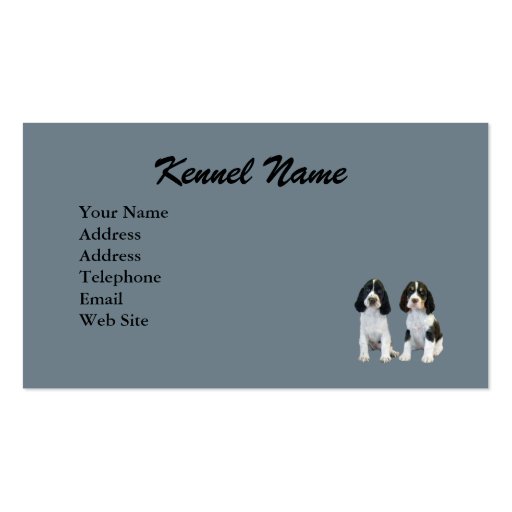 English Springer Spaniel Breeder Business Card (back side)