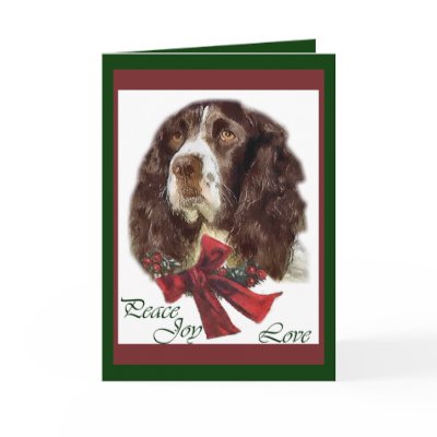 English Springer Spaniel Christmas Gifts Greeting Card by DogsByDezign