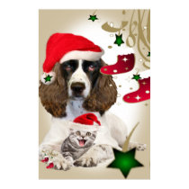 English Springer Spaniel Christmas Poster posters by friskybiz English Springer Spaniel Christmas Poster posters