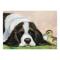 "English Springer Spaniel & Duckling" Print