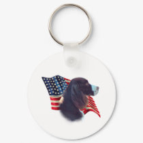 English Springer Spaniel Flag keychains