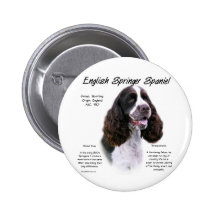English Springer Spaniel (liver) History Design Pinback Button