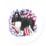 English Springer Spaniel Patriot Round Sticker