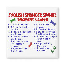 ENGLISH SPRINGER SPANIEL Property Laws 2 magnets by poochloverstuff ENGLISH SPRINGER SPANIEL Property Laws 2 magnets
