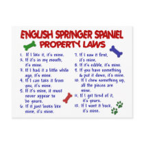 ENGLISH SPRINGER SPANIEL Property Laws 2 postcards by poochloverstuff ENGLISH SPRINGER SPANIEL Property Laws 2 postcards
