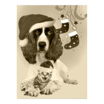 English Springer Spaniel Sepia Christmas Card posters by friskybiz English Springer Spaniel Sepia Christmas Card posters