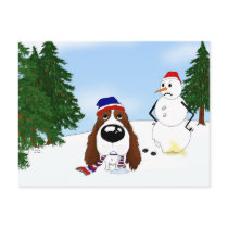 English Springer Spaniel Winter Scene postcards by NothinButtDogs English Springer Spaniel Winter Scene postcards