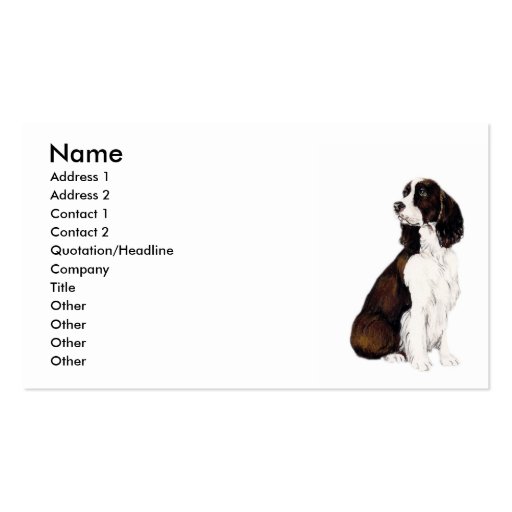 "English Springr Spaniel" Dog Art Business Card (front side)