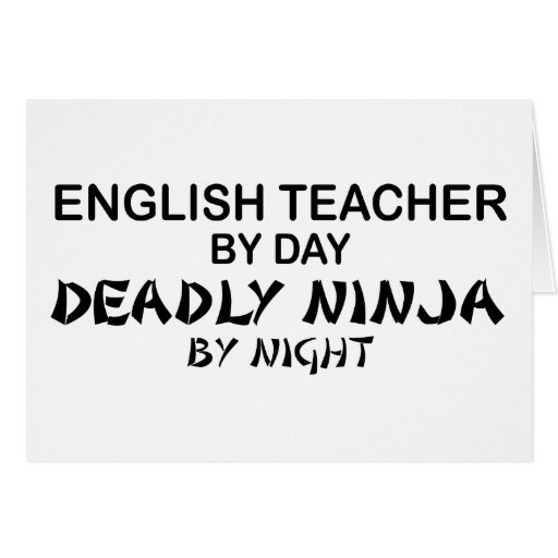 English Teacher Deadly Ninja Card