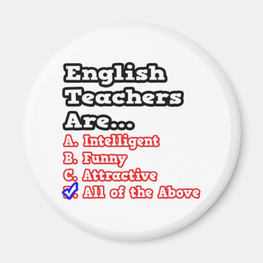 English Teacher Quiz...Joke Fridge Magnets