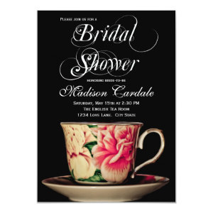 English Teacup Bridal Shower Invitations