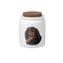English Toy King charles Spaniel Doggy Biscuit Jar Candy Dish