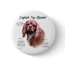 English Toy Spaniel (ruby) History Design Buttons
