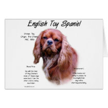 English Toy Spaniel (ruby) History Design Cards