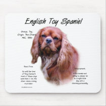 English Toy Spaniel (ruby) History Design Mousepad