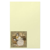 English Trumpeter Gold Frame Personalized Stationery
