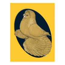 English Trumpeter:  Yellow Oval Post Card