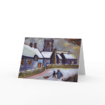ENGLISH VILLAGE SNOWSCENE HAPPY BIRTHDAY CARD