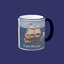 English Warship Nautical Mug mugs