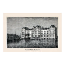 Engraving, Amstel Hotel,  Amsterdam Print