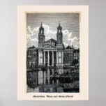 Engraving, Amsterdam, Moses and Aaron Church Poster