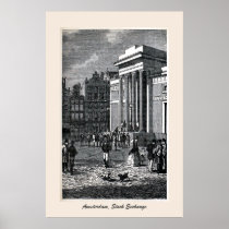 Engraving, Amsterdam Stock Exchange Poster