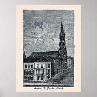 Engraving, St. Eusebius Church, Arnhem Posters
