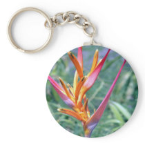 Enhanced Hawaiian Heliconia Flower Keychains