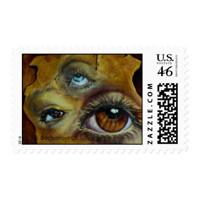  Enigma Cyclica, original oil painting by S.Bach. Stamps by sofiordan