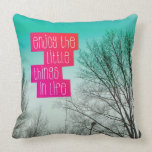 Enjoy life art typography gift home deco pillow pillows