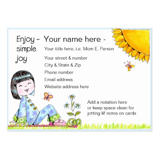 Enjoy Simple Joy biz' card Business Card (front side)