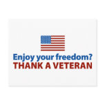 Enjoy Your Freedom? Thank a Veteran. Post Card
