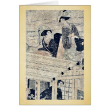 Enjoying a river cruise by Kitagawa,Hidemaro Greeting Card