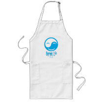 enjoying life button, gemini65 bk logo aprons