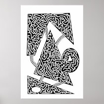 enlined shapes maze posters