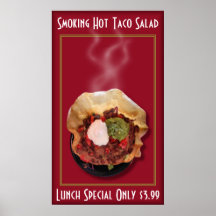 Ensalada caliente del Taco que fuma Impresiones