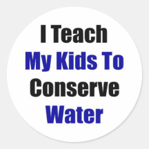 Enseño a mis niños a conservar el agua pegatina redonda