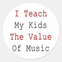 Enseño mis niños al valor de la buena música pegatina redonda