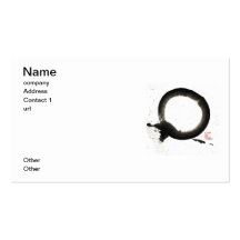 Enso, Black Sumi Ink Business Card Templates