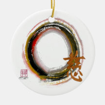 Enso with Kanji for Compassion Christmas Ornament