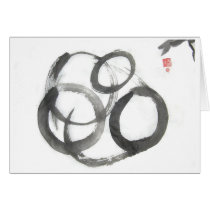 Enso Zen Circle Ink Design Blank Card
