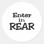 Enter In Rear Round Stickers