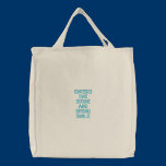 enters the store and spend smile embroidered bags