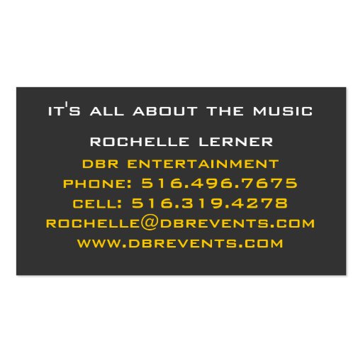 entertainment business card (back side)