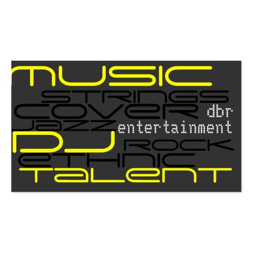entertainment business card (front side)