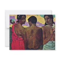 Entertainment In Tahiti By Gauguin Paul Custom Invitation