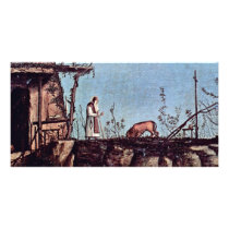Enthroned Madonna And John The Baptist On The Left Photo Greeting Card