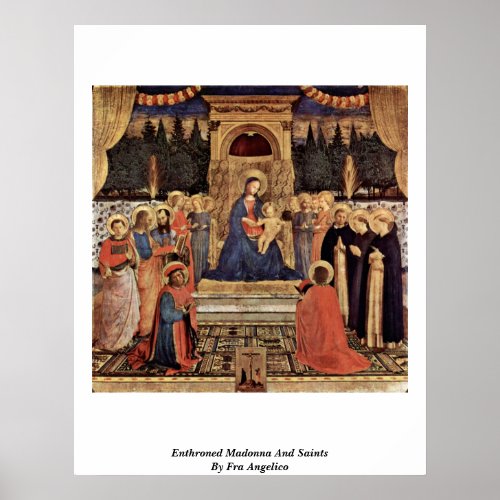 Enthroned Madonna And Saints By Fra Angelico Poster